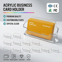 Porte-cartes de visite en acrylique pour bureau, 16 pièces, présentoirs de cartes de visite en plastique transparent, support pour 30 à 50 cartes de visite
