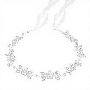 <span class=keywords><strong>Serre</strong></span>-tête Tanfeine pour adulte, style princesse, avec fleurs, cristaux argentés et perles, idéal pour mariage, anniversaire, première <span class=keywords><strong>communion</strong></span> - Product Image 1