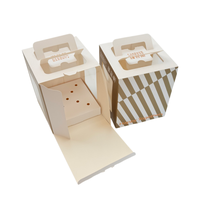 Boîte à dessert pliable en papier spécial avec fenêtre transparente, conteneur cadeau alimentaire pour gâteaux et pâtisseries