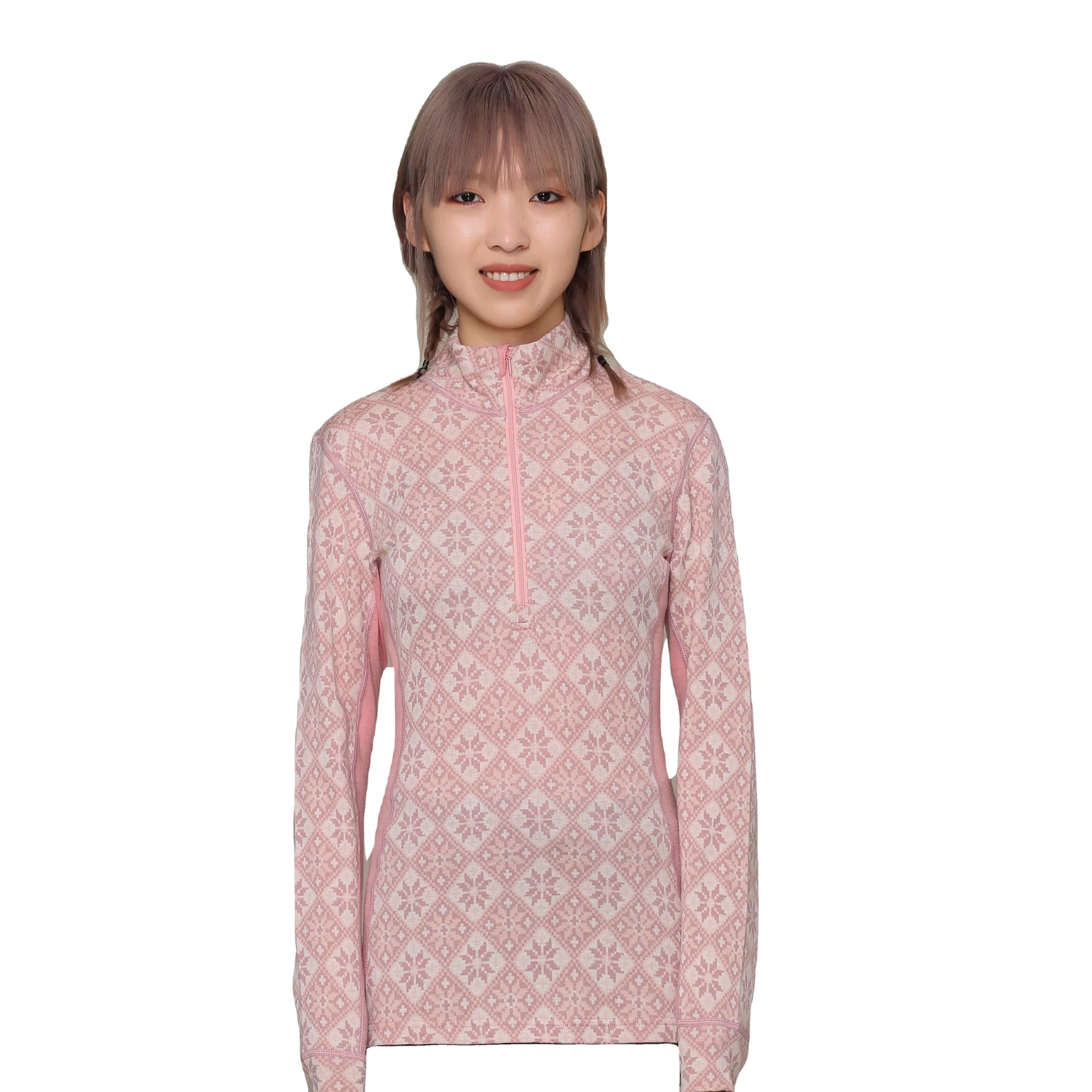 Neue europäische und amerikanische beliebte Mode Senior Sense Revers Futter Langarm rosa Bluse
