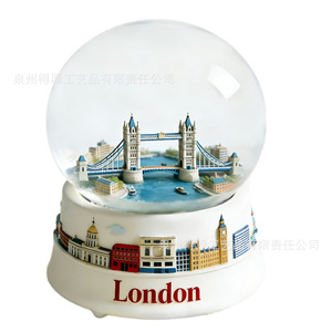 <b>London</b> City View Crystal <b>Snow</b> <b>Globe</b> With Tower Bridge And Big Ben Relief Souvenir Gift Item - Product Image 4