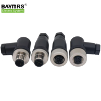 Connecteur circulaire M12 femelle droit à 4 broches BAYMRS M12 A-code, connecteur mâle/femelle PG7/PG9