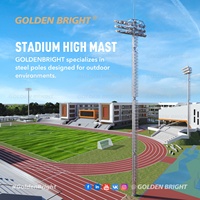 Mât d'éclairage de stade Golden Bright 20-40m en acier galvanisé à chaud pour l'éclairage des stades et des aéroports