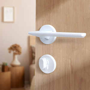 Hiện Đại Chất Lượng Cao Màu Đen Màu Xám Kẽm Hợp Kim Cửa Đòn Bẩy Xử Lý An Toàn Nội Thất Khóa Cho Phòng Tắm Cửa Sổ Và Cửa Ra Vào Bằng Gỗ - Product Image 2