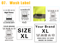 Chaleco de Seguridad Reflectante Personalizado con Logotipo, Todos los Colores, Alta Visibilidad, para Hombre, con Múltiples Bolsillos, para Construcción e Ingeniería