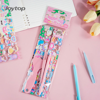 Joytop – Feuilles d'autocollants en PVC écologiques en gros, découpées à la forme, avec paillettes et vernis brillant, autocollants personnalisés pour carnets et journaux
