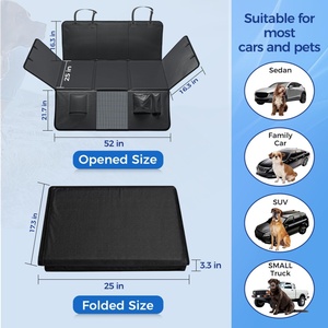 100% housse de siège de voiture en cuir PU imperméable pour chien pour siège arrière avec fond dur housse de siège arrière pour animaux de compagnie niche montée sur véhicule - Product Image 6