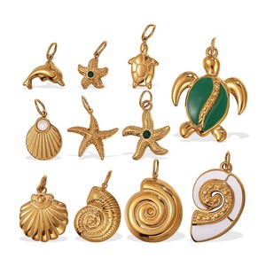 Collana Vintage 3D con Ciondolo a Forma di Stella Marina e Elegante Conchiglia, con Dettagli Irregolari a Guscio di Conchiglia - Product Image 5