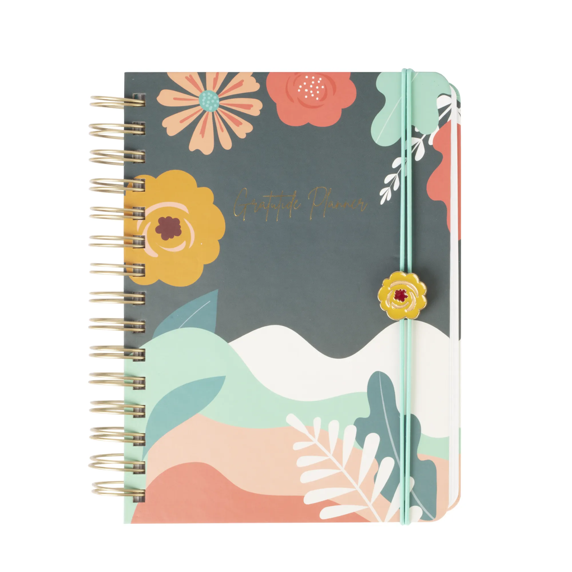 Sublimation Blank Planner Notebook Fashion Gratitude Planner With Flower Elastic Closure