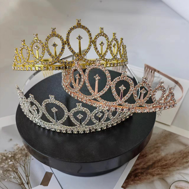 Baroque Multicolor Bridal Crown Tiara Headdress