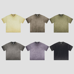 เสื้อถักนิตติ้งโอเวอร์ไซส์ระบายอากาศได้ดีเสื้อยืดผ้าฝ้าย100% 250GSM วินเทจสไตล์สตรีทไซส์ใหญ่พิเศษ - Product Image 5