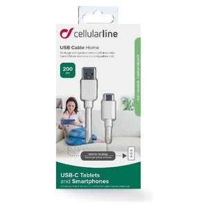 Cavo CABLE DE ALIMENTACIÓN USB C Blanco 2m USBDATACUSBC2TW - Product Image 2