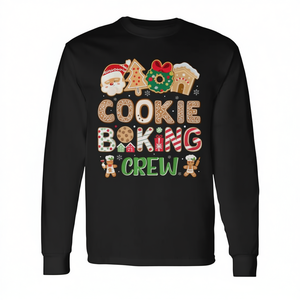 T-shirt a maniche lunghe per la famiglia, coordinata con il tema Cookie Baking Crew, regali di Natale - Product Image 3