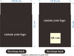Busta in Carta Texturizzata Nera 300gsm Personalizzata con Logo, Formato A6, con Stampa Opaca e Finitura Goffrata per Biglietti di Ringraziamento - Product Image 2