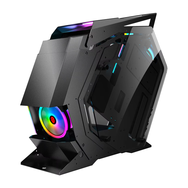 Zeromaster ATX Full Tower Computer Case with Tempered Glass Sides Transparent Gamer Gaming Supports M-ATX with Fan