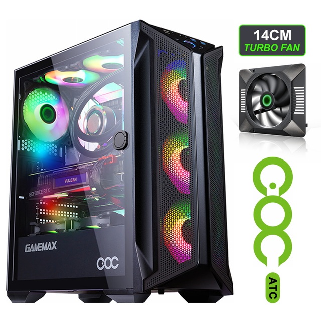 GameMax Brufen C1 COC Hot Selling ARGB Gaming Casing Fan Cooler ATX Mid- Tower PC Computer Cases
