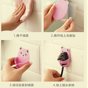 ตะขอแขวนรูปหมีสำหรับเก็บของติดผนัง ตะขอแบบกาวติดผนัง ดีไซน์การ์ตูน ชุด 4 สี - Product Image 4