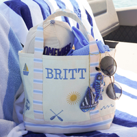 Bolsa de Playa Personalizada con Nombre, Bolso de Mano para Vacaciones de Verano, Bolsa de Hombro Bordada para Viajes a la Piscina