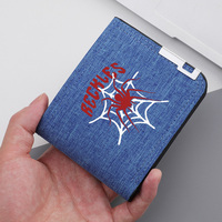Dompet Koin dan Dompet Pria Anti Air dengan Ritsleting, Lapisan Polyester Pendek, Cetakan Kartun Sesuai Pesanan Pabrik, dan Banyak Slot Kartu
