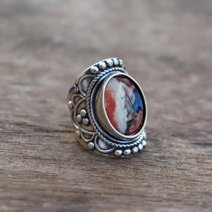 Anello Vintage con Fiore per Donna, Gioiello da Dito in Stile Antico alla Moda - Product Image 1