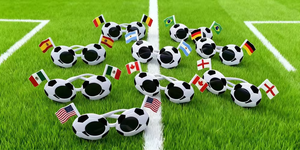 Nouvelles Lunettes de Soleil Carrées Grandes pour Enfants 2026, Design Drapeau de Football, Protection UV400 Été Hiver, Autocollants Multi-Surfaces - Product Image 2