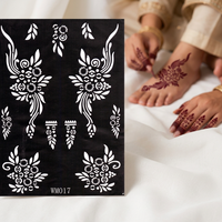 Kit de pochoirs de tatouage au henné réutilisables de qualité supérieure, autocollants temporaires pour le corps, imperméables, pour mains, pieds, bras, festivals et fêtes