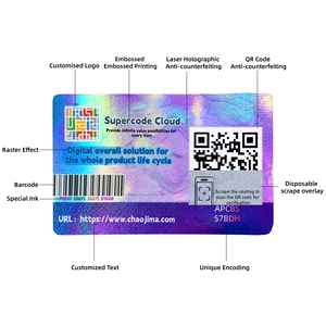 Chất Lượng Cao Dính Hologram <span class=keywords><strong>Scratch</strong></span> <span class=keywords><strong>Off</strong></span> Mã Vạch Biểu Tượng Tùy Chỉnh Pet Sticker In Ấn Nhãn Maker Không Thấm Nước UV Kháng - Product Image 3