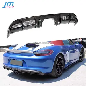 Carbon Fiber Hecks toß stange Lippen diffusor für Porsche Cayman 981 2013-2015 FRP Auto Auto Hecklippen spoiler Stoßstangen schutz