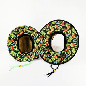 Último modelo de sombrero de paja unisex personalizado, hecho a mano en China, de alta calidad, natural, sin copa, con diseño de flor hawaiana, para salvavidas y pesca al aire libre. - Product Image 6