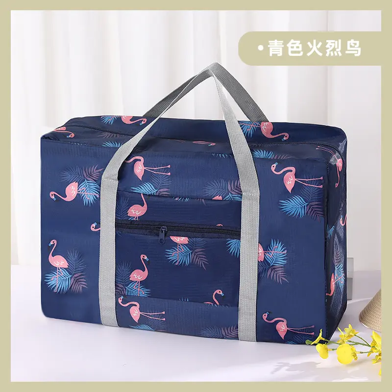 Promotional Cheap Durable Luggage Waterproof Water Proof Nylon Folding Clothing Storage Travel Bag Foldable Duffel Bag