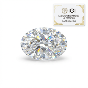 เพชรรูปไข่ทรงโอวัล ได้รับการรับรองจาก IGI เพชรสร้างในห้องปฏิบัติการ น้ำหนัก 0.5 กะรัต 1 กะรัต 1.5 กะรัต 2 กะรัต 3 กะรัต รูปทรงโอวัลเจียระไนแบบบริลเลียนท์ - Product Image 6