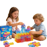 28 Piezas de Bloques de Construcción de Gelatina, Juguetes Sensoriales Educativos de Plástico Suave y Elástico, Juguetes Antiestrés