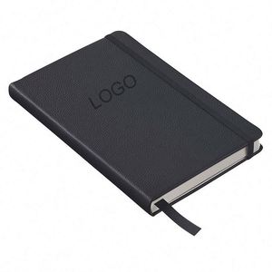 Black Custom Digital Printing Ruled Lined 100 Sheets A5 Hardcover PU Leather <b>Journal</b> Notebook with Thermal Binding for Students - Product Image 4