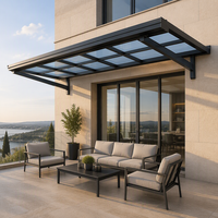 Auvent rétractable de luxe SUNTO en aluminium avec voile en polycarbonate – Autoportant, projection de 8,0 m pour terrasse, balcon, extérieur