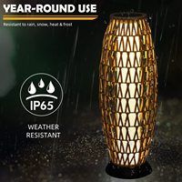 TSINYE LED Lumière extérieure de sol solaire tissée moderne pour le jardin Lanterne en rotin tissé à énergie solaire Lumière en osier résistante aux intempéries