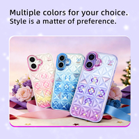 Coque de téléphone antichoc 3D en relief Cœur Mignon et Féminin pour 17 Pro Max, en TPU souple de luxe, esthétique rose en relief, vente en gros