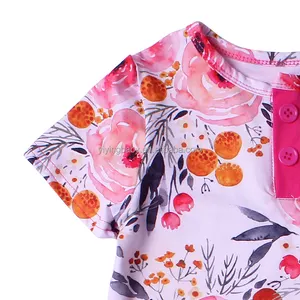 Neueste Design Mädchen Top niedlichen Baby Stram pler Mädchen Kleidung Größe Mädchen Boutique Kleidung Mode Overall mit Rüschen Milch Seide