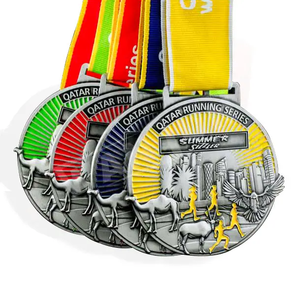 Fabricante personalizado de alta qualidade do metal 3D maratona medalha de esporte