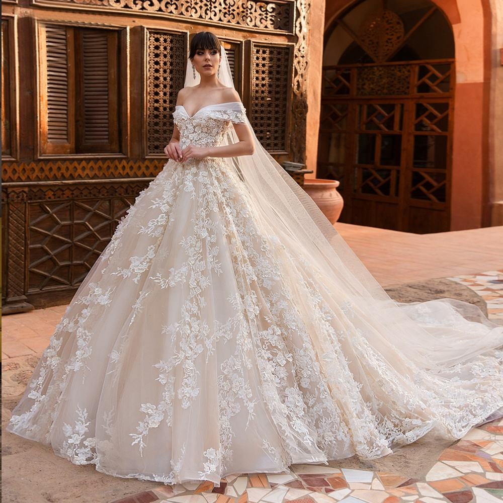 Shop Luxury Expensive Dresses off Shoulder Ball Gown Wedding Dress