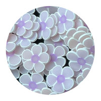Tranches de fleurs mignonnes qui brillent dans le noir, en argile polymère, pour boules à neige et tasses