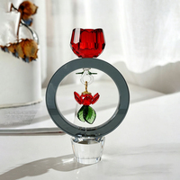Nouveau porte-bougie en cristal semi-artisanal en forme de tulipe, décoration de table pour la maison et la salle à manger, vente directe d'usine