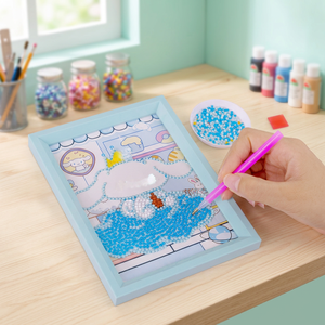 Kit de Peinture Diamant pour Enfants, Dessins Animés, Kits Numérotés en PU Saro, Cadre en Bois, Cadeau de Vacances DIY pour Filles - Product Image 3