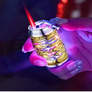 다채로운 플래시 원통형 리필 가스 방풍 라이터 릴리프 드래곤 레드 불꽃 남성 선물 라이터