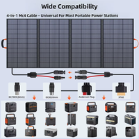 Panneau solaire pliable noir/orange 200W/400W pour station d'alimentation