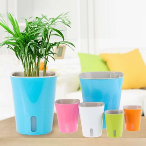 Vaso per Piante da Vivaio con Irrigazione Automatica 23CM in PP, Design Moderno, Livello dell'<span class=keywords><strong>Acqua</strong></span> Visibile, Foro di Drenaggio per Giardinaggio Domestico - Product Image 1