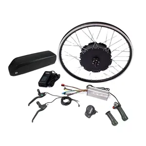 Kit de conversión de Bicicleta eléctrica, 48V, 1000W, Motor Para Bicicleta de 20 "24" 26 "28" 29 ", rueda trasera/delantera, batería de 48V 12Ah