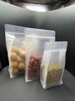Sachet à fond plat horizontal, à huit soudures latérales, avec fermeture éclair, transparent, pour aliments et bonbons