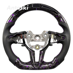 Volante Deportivo Personalizado de Fibra de Carbono Forjado en Color Morado con Pantalla LED Inteligente para Hyundai Elantra <span class=keywords><strong>N</strong></span>, I30N, I20N y Veloster <span class=keywords><strong>N</strong></span> - Product Image 1