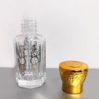 Flacon octogonal en verre personnalisé avec logo doré, pour huile de parfum Attar, 3ml, 6ml, 12ml, avec applicateur roll-on, flacon de parfum Attar fantaisie