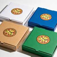Boîte à pizza personnalisée Sp2786 en carton kraft blanc de 7/8/9/10/12 pouces, haute qualité, personnalisable, en carton ondulé E-flute, avec pelliculage mat pour aliments